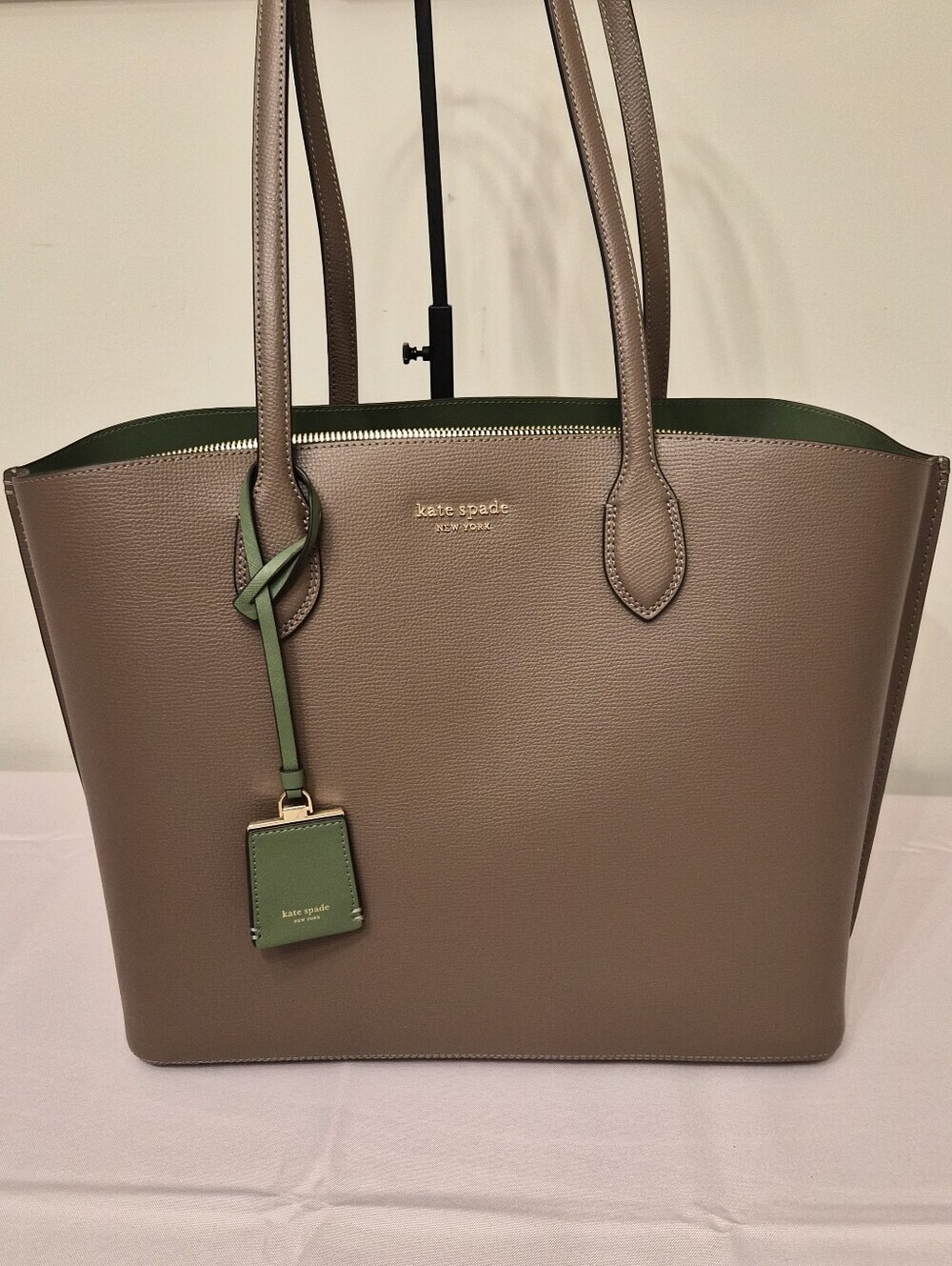Kate Spade New York All Day Large Leather Tote | Taupe & Sage Green